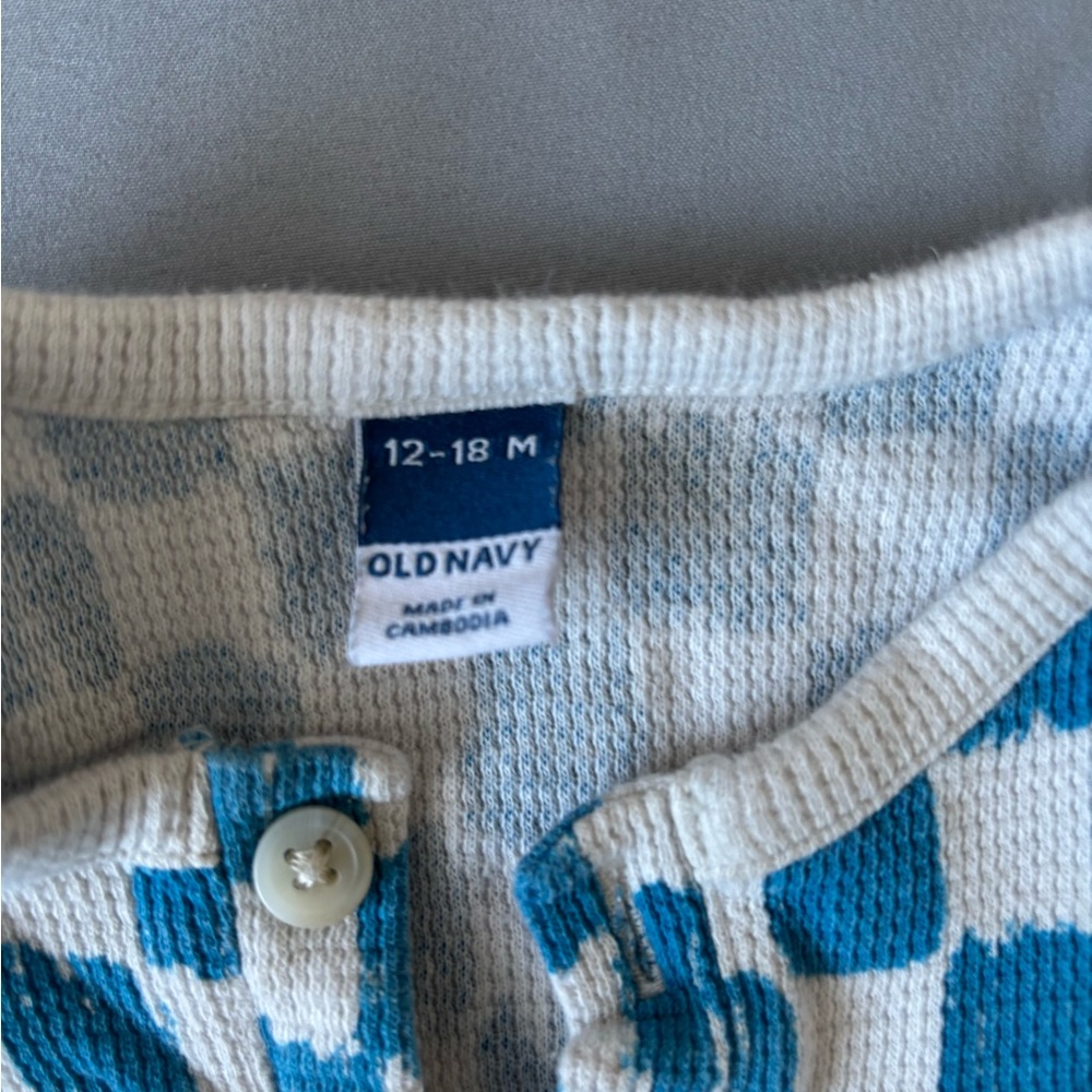 Old Navy Blue and White Checkered Kids Sleeveless Top - Picture 2 of 5